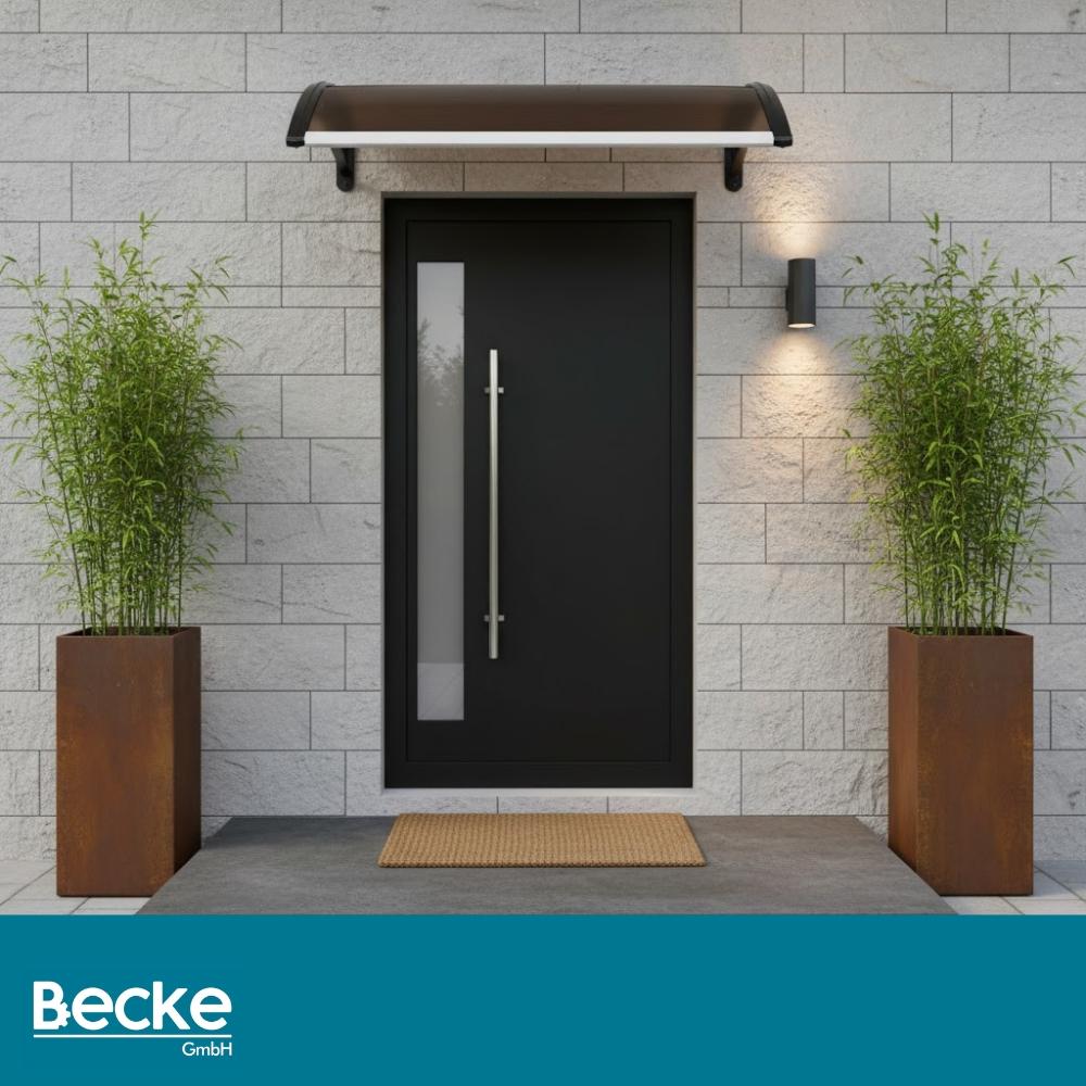 Door canopy 100 x 60 cm brown
