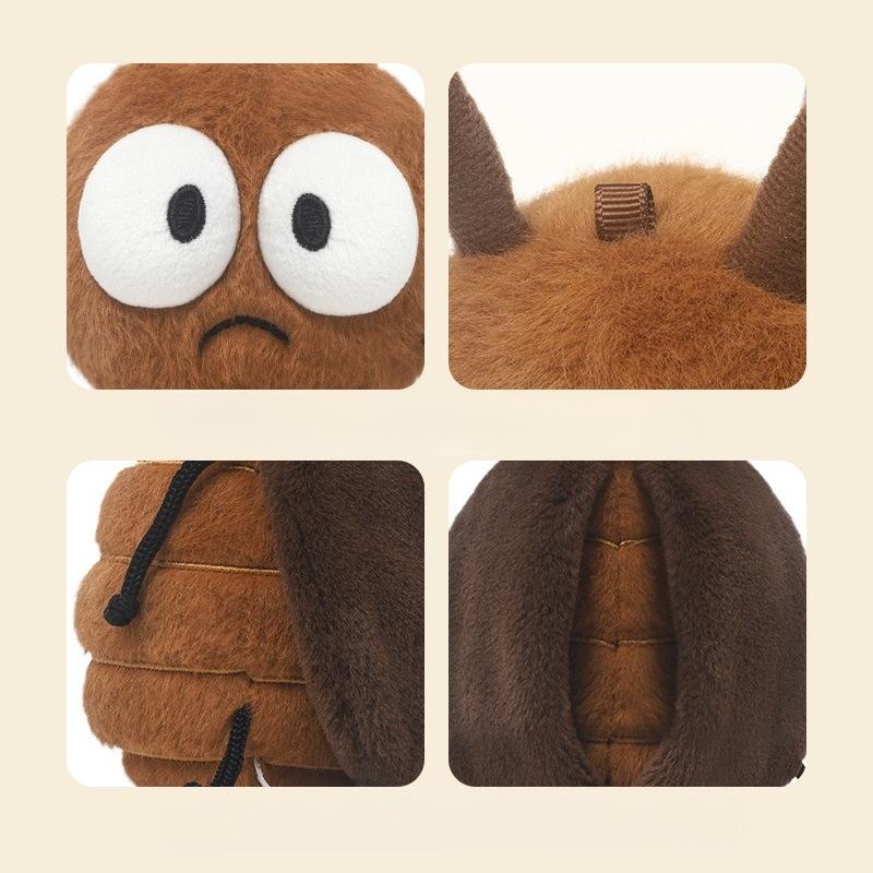 Cute Insect Plush Hanging Ornament Kawaii Bug Soft Plush Charm Cockroach Firefly Caterpillar Dragonfly Keychain Toy Unique Gift