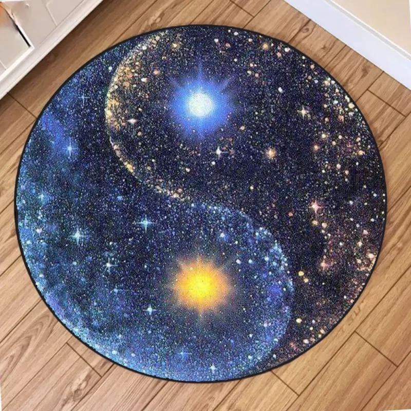 Yin Yang Round Carpet Tai Chi Pattern Circular Floor Mat for Living Room Bedroom Home Decor Easy To Clean Classic Very Beautiful