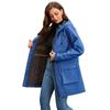Womens Softshell Jacket With Hood Windproof Rain Resistant Outdoor Coat Long Sleeve Loose Fit Hiking Commuting Fall Winter