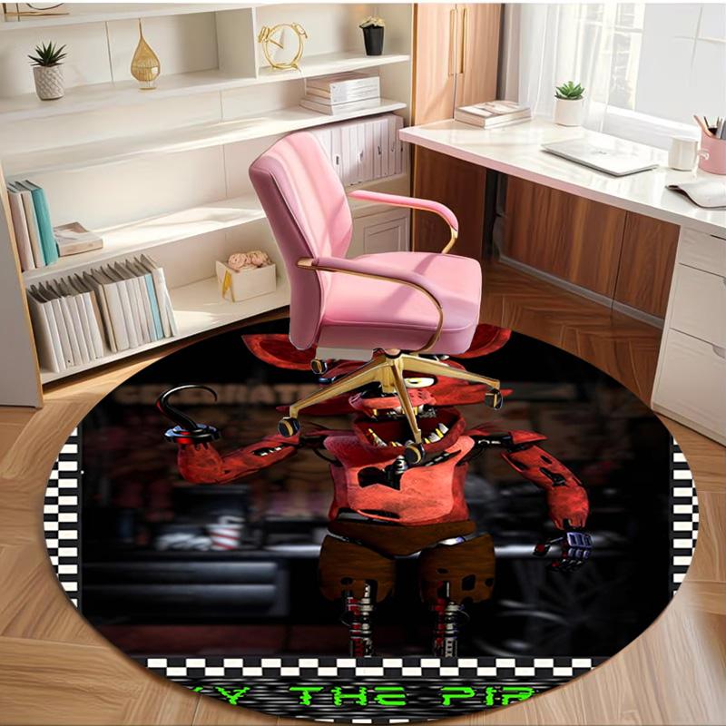 Five Nights at Freddy's Print Round Rug, Washable Floor Carpet, For Entryway Dorm Laundry Room Office Study, Home Decor Birthday Christmas Gift