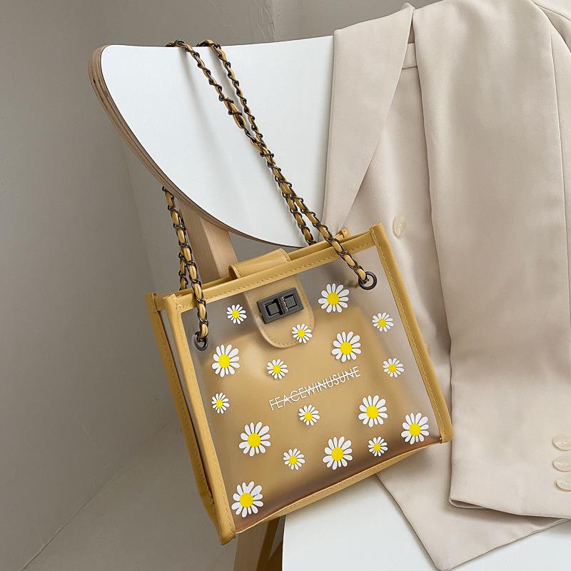SCIONE Женская прозрачная сумка с ромашками 21cm8cm20cm жёлтый 1563₽