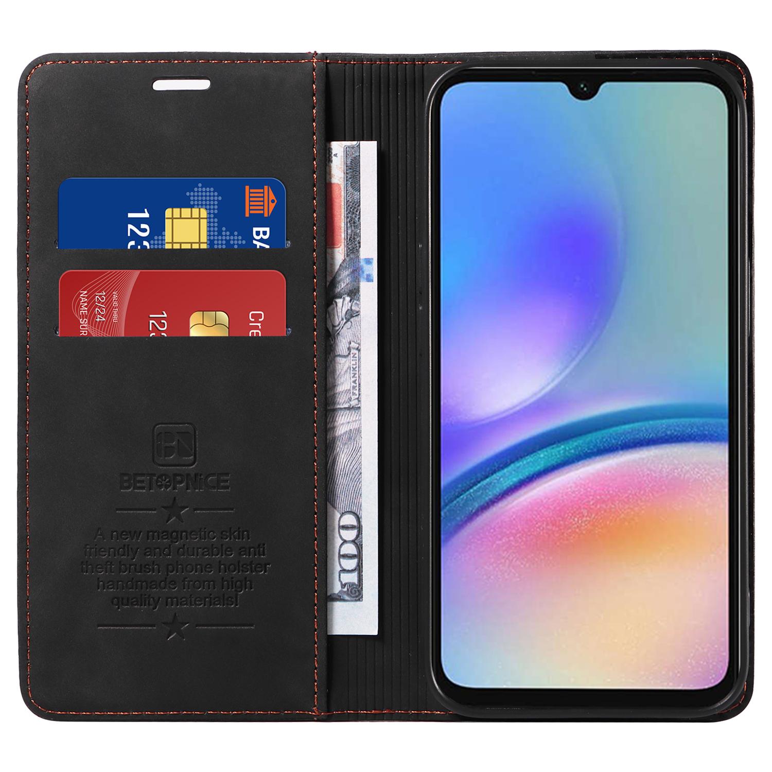 

BETOPNICE 003 For Samsung Galaxy A05s 4G Cover Flip Stand Wallet Leather Phone Case Red