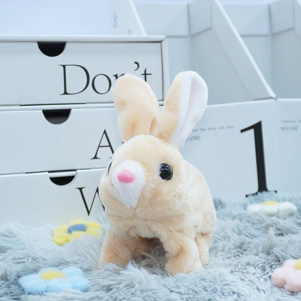 Long Ears Electric Rabbit Plush Toy Little Tie-Dyed Rabbit Doll  Holiday Gifts