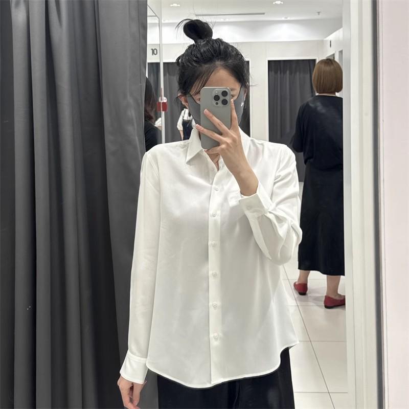 1116 Women's Fancy Long Sleeve Shirt Thin Air Conditioning Shirt Easy Care Commuter Versatile Business Shirt 169117