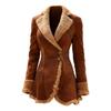 Women's Leather and Velvet Windbreaker Fur Coat - Thickened Jacket for Autumn and Winter