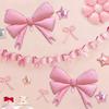 Reusable Pink Bow Balloons  for Girls Birthday Baby Shower Decorations Wedding Decorations