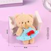 Blush Bear Doll Keychain: Cute Skirt Plush Heart Bag Charm Gift
