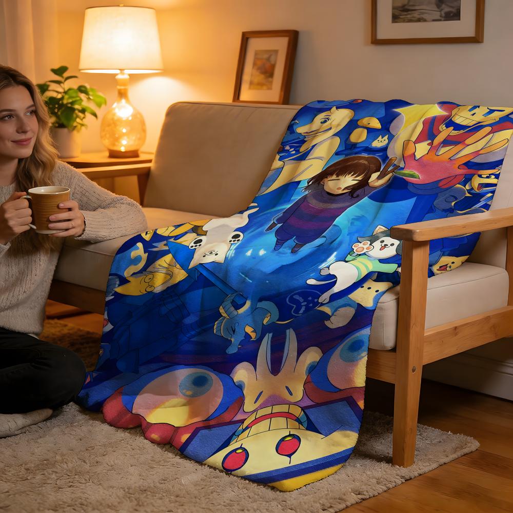 Throw High-Density Short Plush Blanket For Sofa Nap Air-Conditioned Room Soft Skin-Friendly Undertale