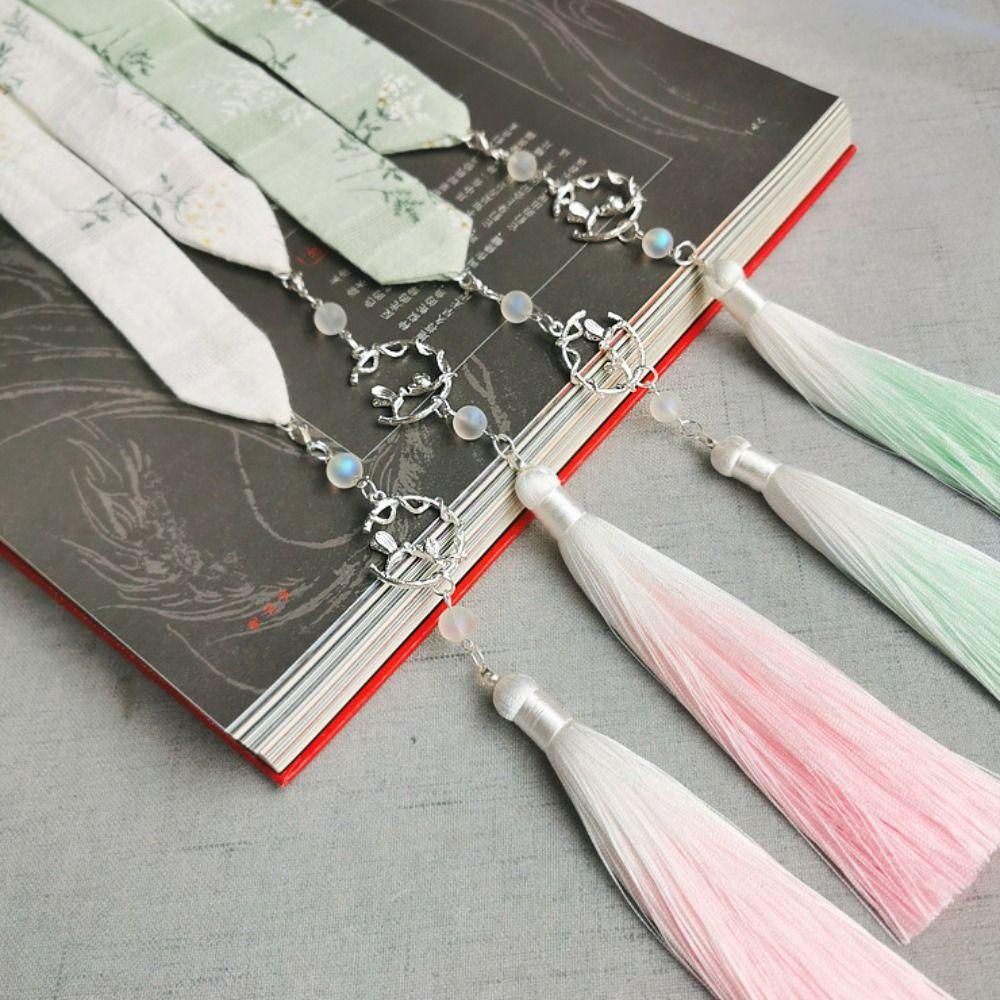 

Embroidery Hanfu Hair Accessories Flower Pattern Bow Ribbon Headwear Girl/Women рожевий