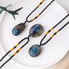 Natural Blue Labradorite Healing Crystal Pendant Necklace Gemstone Jewelry For Spiritual Balance Meditation