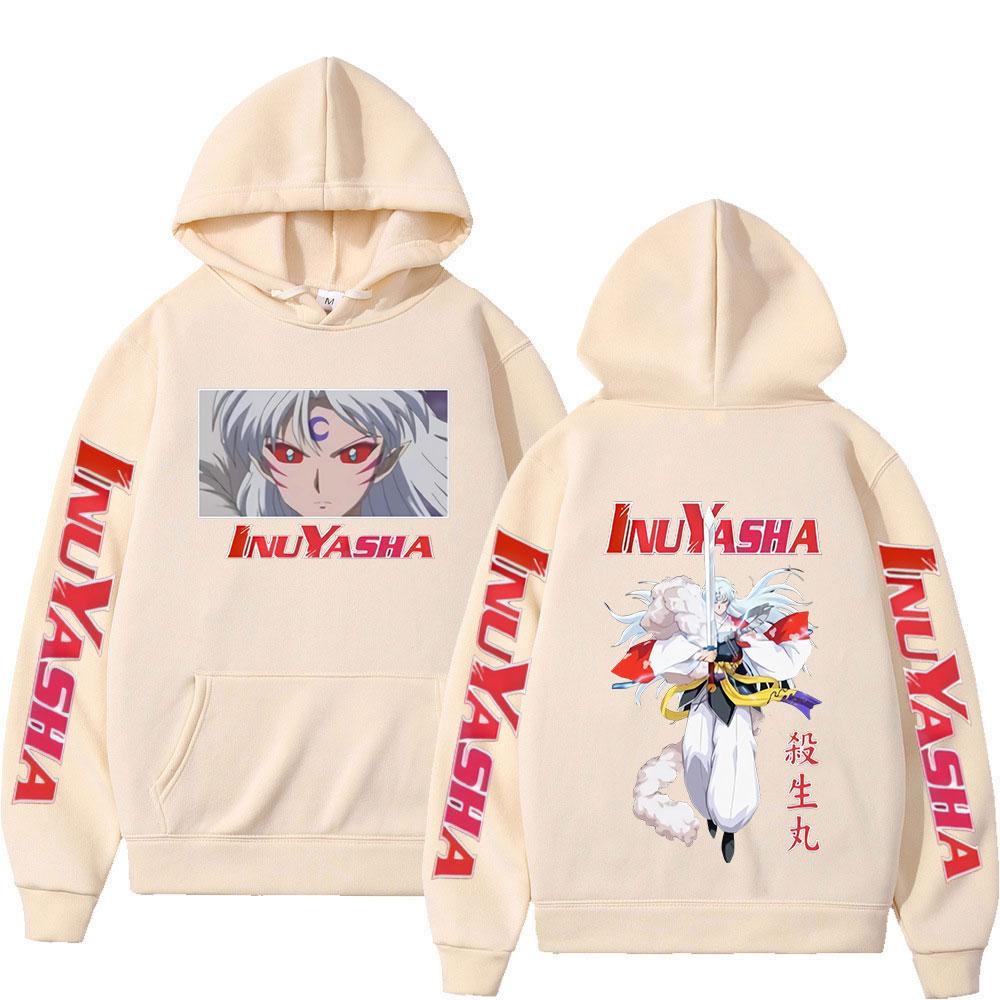 Anime Inuyasha Sesshoumaru Graphic Print Hoodie Men Women Long Sleeve Sweatshirts Casual Vintage Oversized Pullovers Streetwear