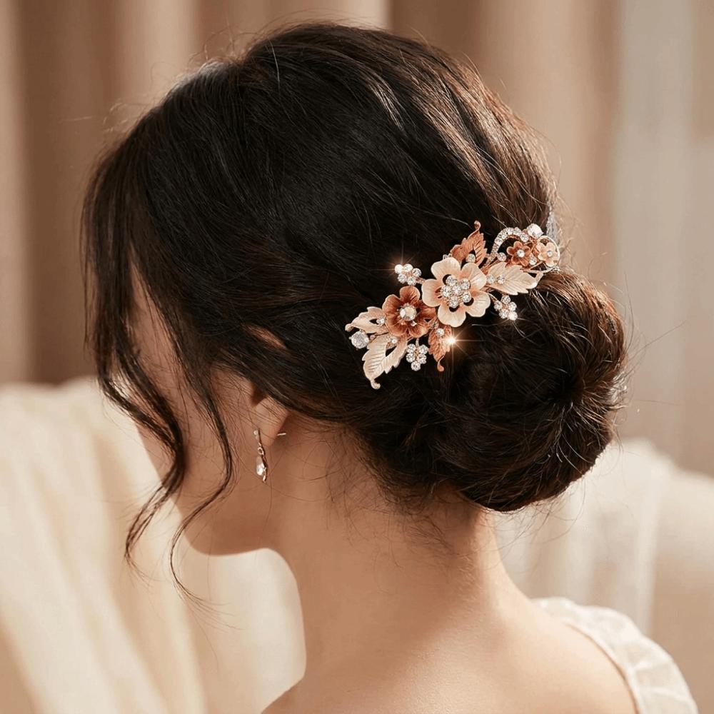 Oil Drip Design Zinc Zinc Alloy Hair Clip Floating Rhinestone Women's Headwear Floral Spring Clip  Party