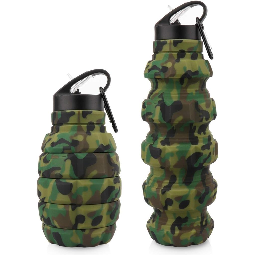Skládací lahve na vodu Grenade 500ml Přenosná skládací silikonová láhev na vodu, opakovaně použitelná pro venkovní aktivity
