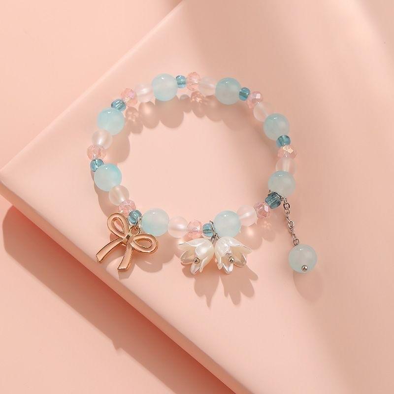 Colorful Crystal Beaded Fishtail Bracelet: Sweet, Fairy-Inspired Gift for Best Friend or Girlfriend - Perfect for May Day Outings
