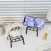 Small Chair Design Iron Mobile Phone Holder Racks Stand Simple Student Creative Desktop Ornaments Home Accessories