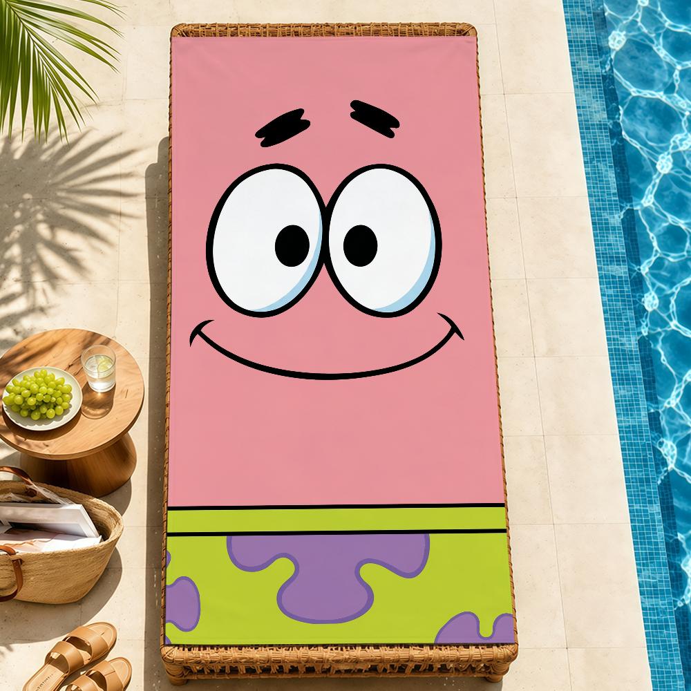Beach Towels cute b-b-BobS-s Soft fun Quick Dry Pool cartoon s-S-S-SpongeS-eS bathing Towel Travel Gym Spa Camp sport face Gift