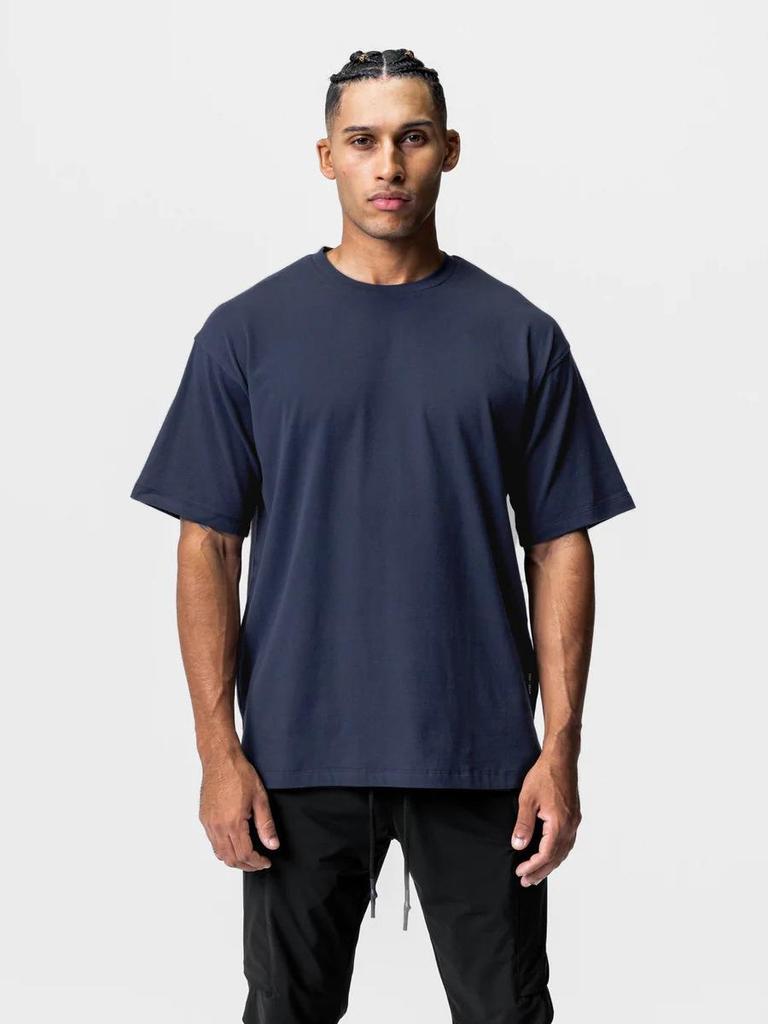 Summer American Loose Fit Cotton T-Shirt - Men’s Crew Neck Short Sleeve for Fitness Training, Plus Size Available