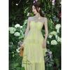 Design High-end Coffee Break French Chic and Beautiful Xiaoxiang Seaside Vacation Yellow Neck Dress