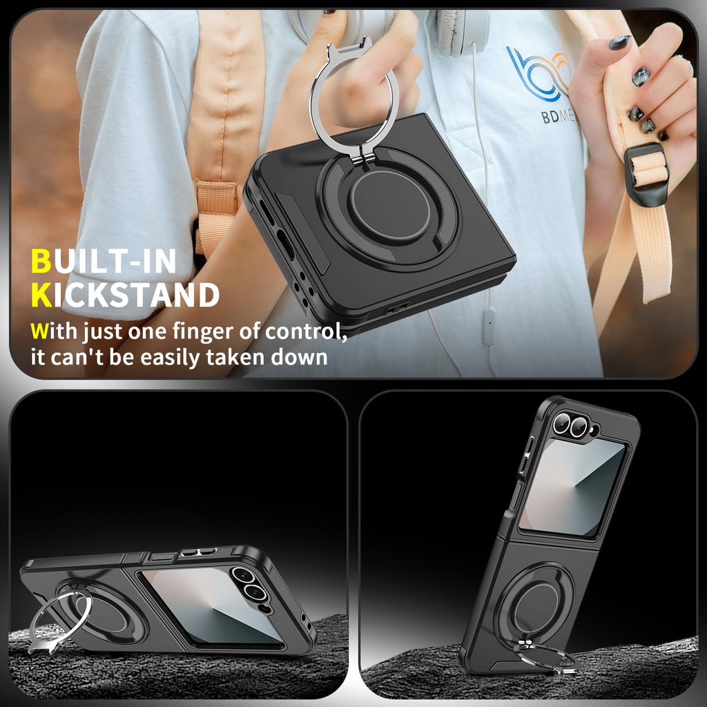 Armor Case for Samsung Galaxy Z Flip7 Flip6 Flip 7 6 5G Zflip7 Dual Layer Stand Holder Matte Case