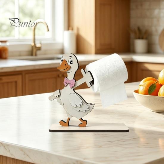 Decorative Kitchen Paper Organizer Funny Animals Wooden Toilet Holder, 3D Animal Bathroom Decor, Cute Cartoon Vertical Countertop Roll Stand
