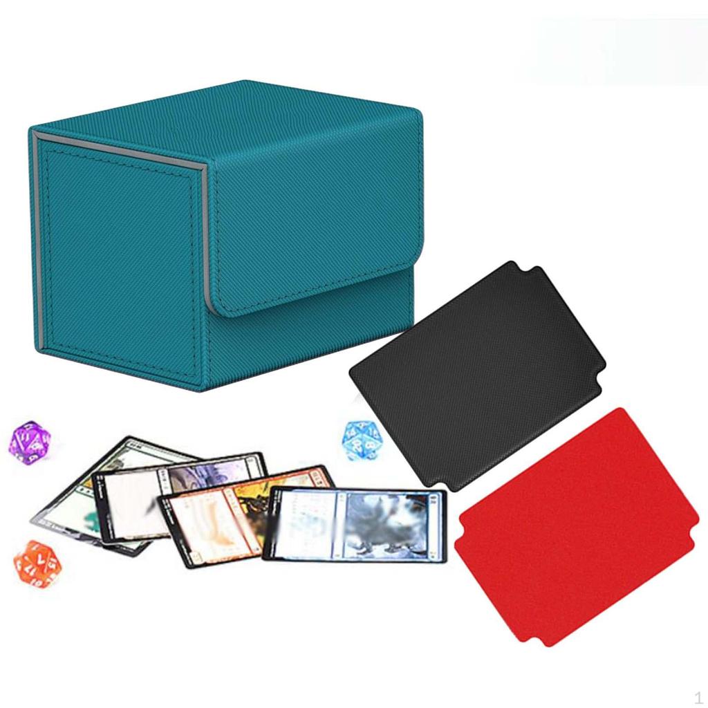 Card Deck Storage Box Protection with 2 Dividers Dice Collectible Game