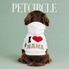 Pet Hoodie With Embroidered I Love Mom Design Small Dogs Cats Winter Warm Fleece Lined Hooded Sweater
