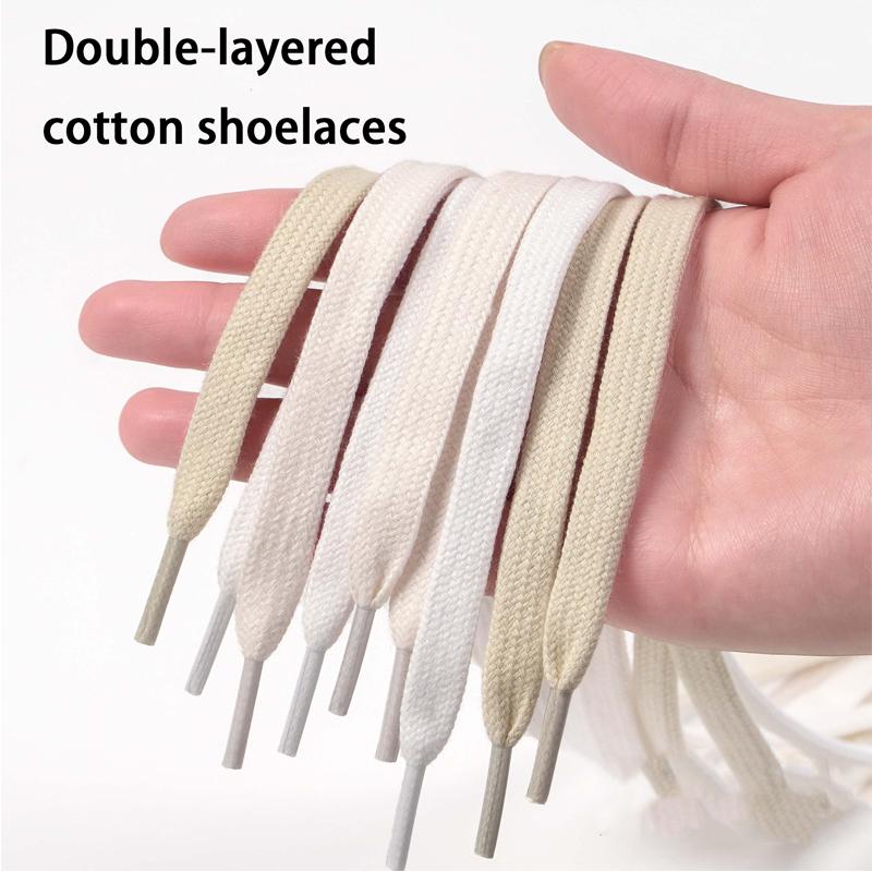 Elastic Polyester Cotton Shoelaces 1cm Flat Braided Replacement Laces Multi-Color Durable Laces for Sneakers Boots & Casual Shoe