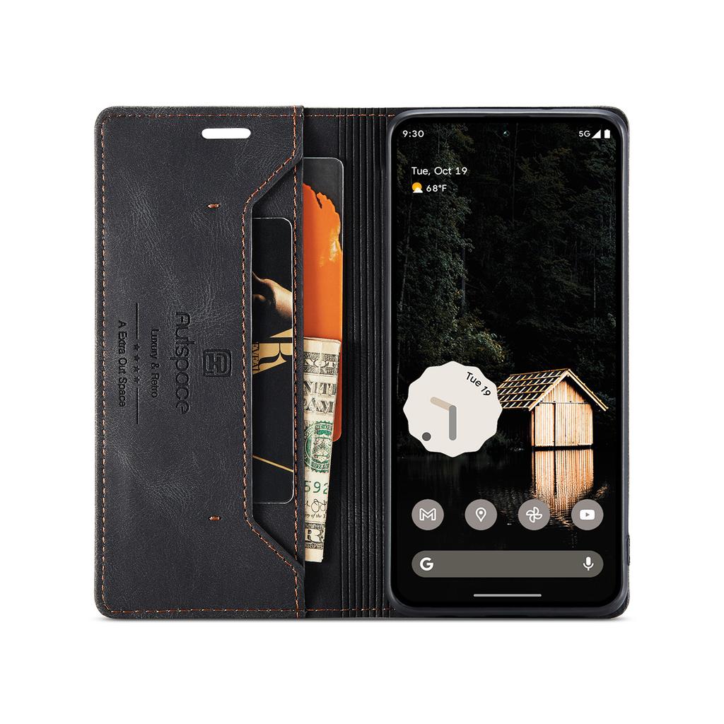 For Google Pixel 6/6 Pro/7a/Pixel 8/Pixel 8 Pro/Pixel 9/Pixel 9 Pro/Pixel 9 Pro XL/Pixel 9a Retro Luxury Style Flip Stand Anti-Drop Wallet Phone Case