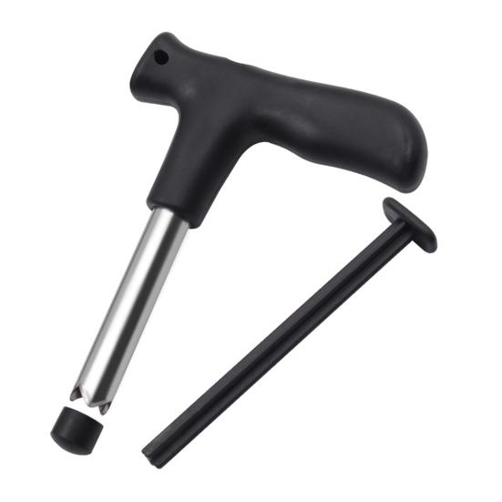 Stainless Steel Coconut Opener with T-Shaped Handle Universal Coconut Opener Tool for Young Mature Coconuts Rust-Proof Essential Kitchen Tool for 1pc