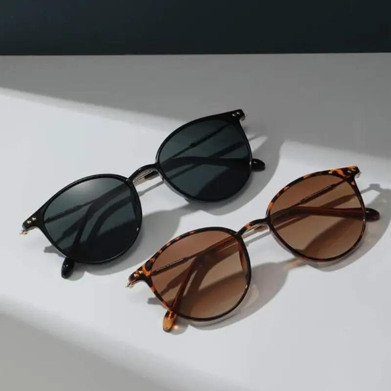 

2 Pairs Per Set Small Round Sunglasses Women Cute Skinny Cat Eye Eyewear Men Vintage Narrow Cateye Sunglasses Set