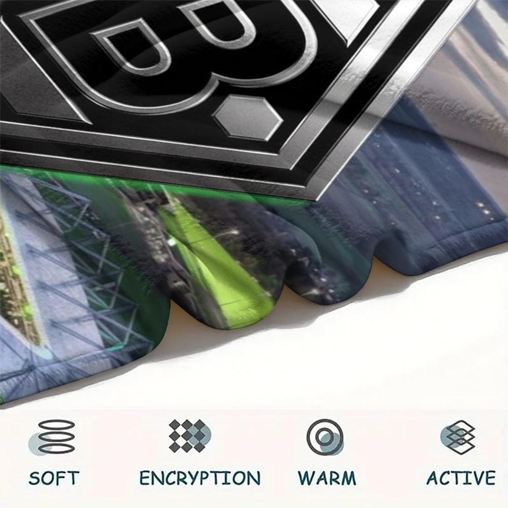 1PC Custom Name Vfl Gladbach Patterned Flannel Blanket Suitable For All Seasons for Home Decor Warmth and Comfort Gifts Holiday Present