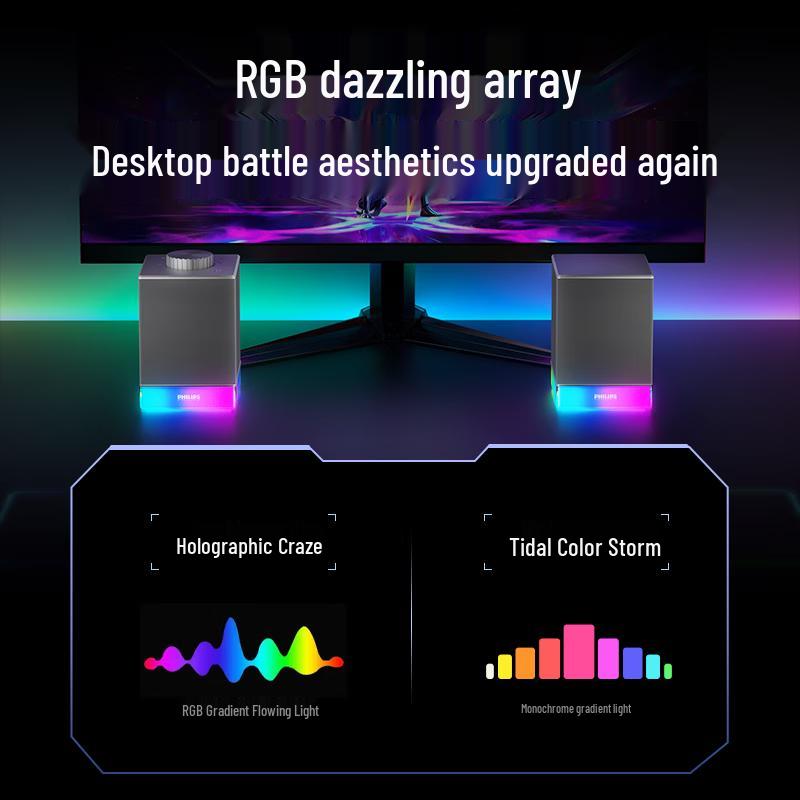 Philips SPA4209 RGB Gaming Desktop Speakers CN plug (adapter included)