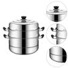Stainless Steel Steamer Stackable Steaming Pot Convenient Kitchen Cookware Cooking Utensils Useful Stockpot for Home