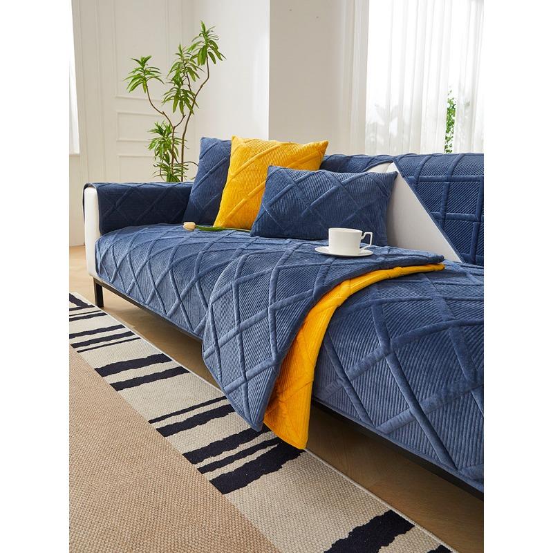 

Зимний чехол для диванной подушки Ткань Nordic Нескользящая тканевая подушка Простой Современный высококачественный кожаный чехол Покрывало 70*70cm