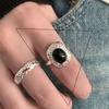 Sam Panda 925 Sterling Silver Rings For Women Men Fine Jewelry Finger Adjustable Open Wing Shape Ring For Party Birthday Gift