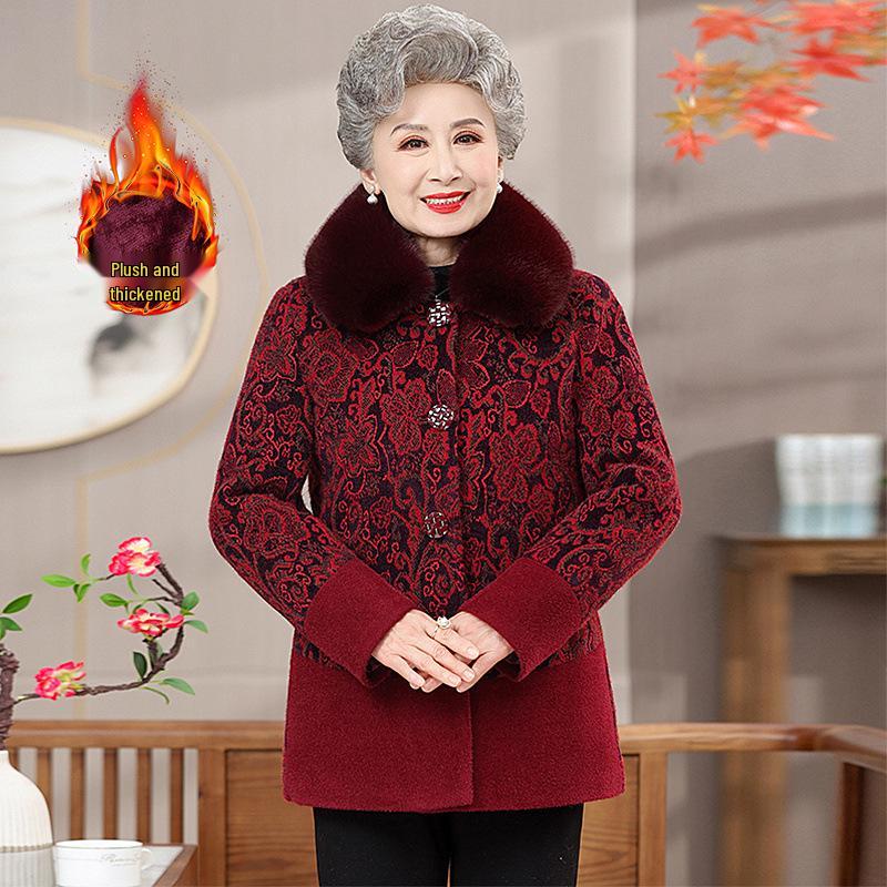 Women's Plus Size Faux Mink Coat: Warm Fleece-Lined Winter Outerwear for Juniors, Middle-Aged, and Elderly