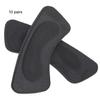 10 párů houbičkových nálepek na paty šetrných k pokožce, nálepky na paty, náplasti na přední část chodidla pro péči o nohy (Černá)