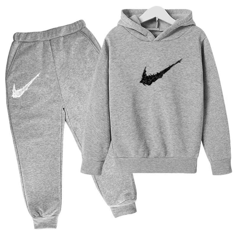 Kids Autumn Winter Hoodie Boy Girl 3-13Yrs Letter Print Clothing Casual Top+Trousers 2P Child Gift Brand Sports Coat Jogging Set