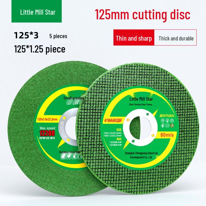 Dual-Use 125*3 Stainless Steel Cutting Disc & 125*1.2 Grinding Wheel for Angle Grinders