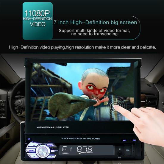 9601 7 Inch Bluetooth-compatible Car FM Radio Audio Video MP5 Player with Rearview Camera