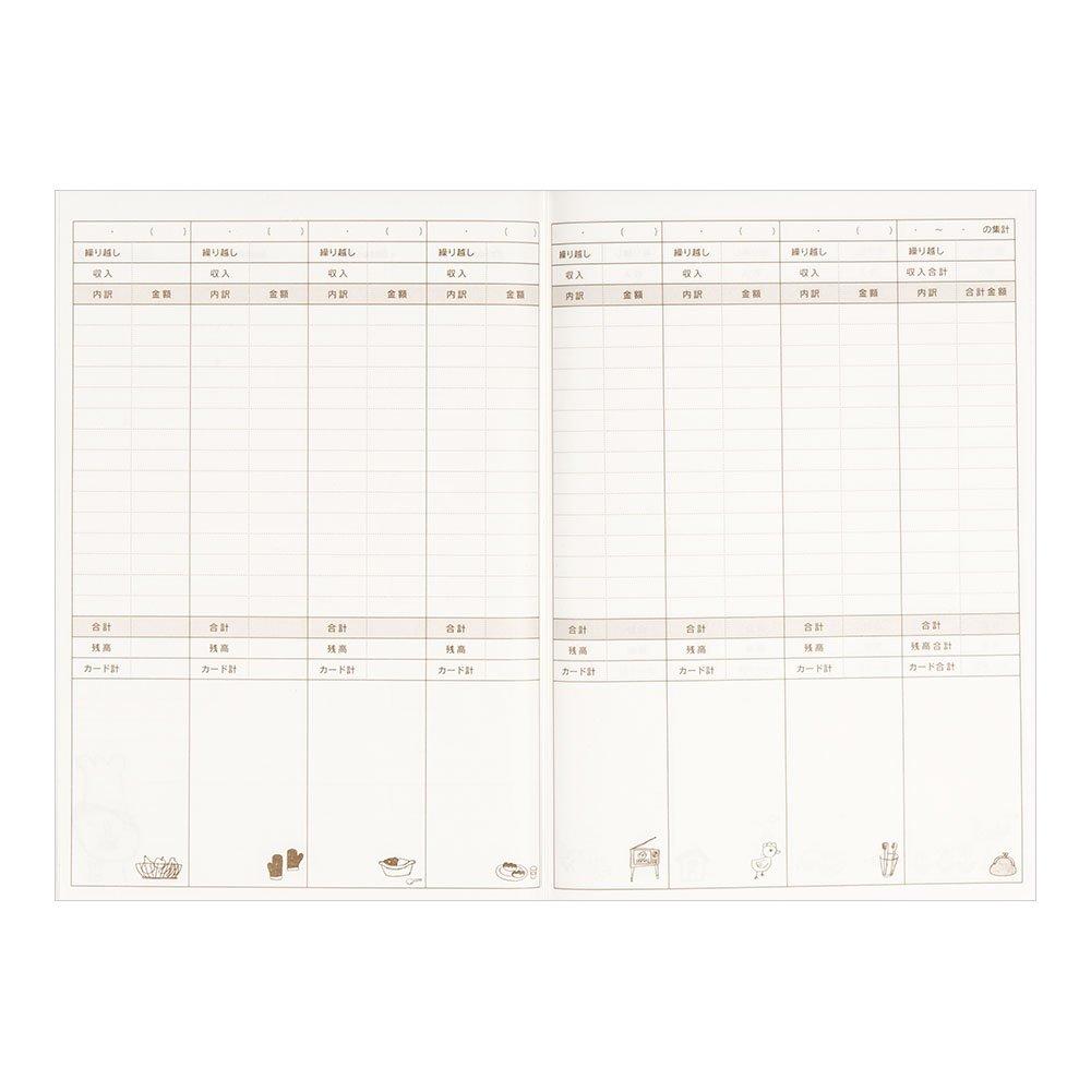 DESIGNPHIL MIDORI Household Account Book A5 Monthly Chef Pattern 12266006 + Weekly,