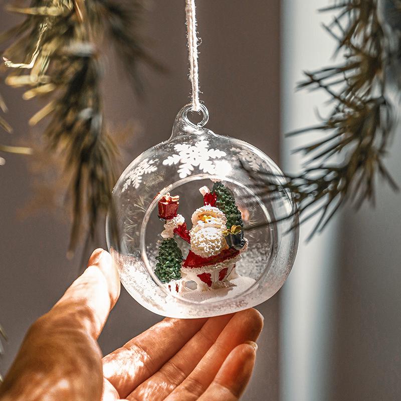 Glass Christmas Ball Ornament - Festive Hanging Decoration for Holiday Atmosphere