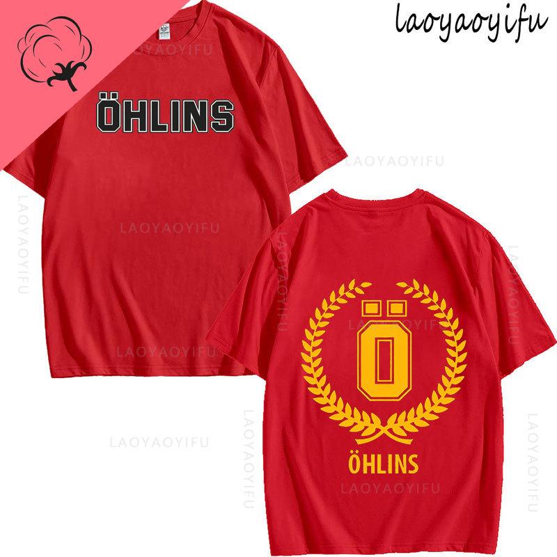 Ohlins Thema 100% Baumwolle Sommer Mode Herren O-Ausschnitt T-Shirt Hipster Herren T-Shirt Streetwear Oberteil Federung Auto Motorrad Sport Rennen