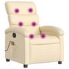 Vidaxl Reclining Massage Armchair, Cream, Fabric Upholstered