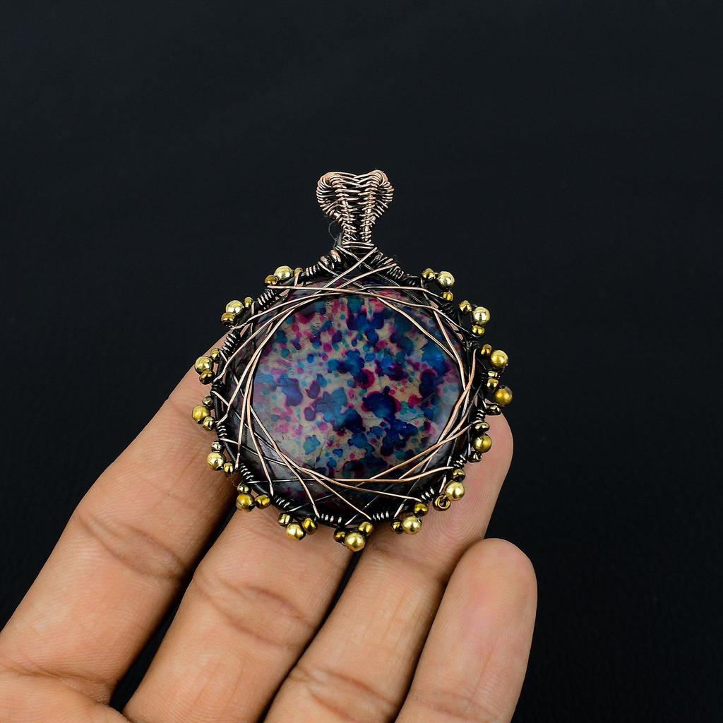 Multi Flash Labradorite Pendant, 999 Copper Wire Wrapped Jewelry, Handmade Pendant Gemstone Jewelry, Gifts For Wife Brand New Pendant