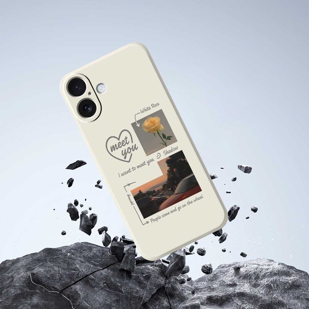 For iPhone 17 Case Meet You Photo Pattern Printing Straight Edge TPU Phone Back Cover
