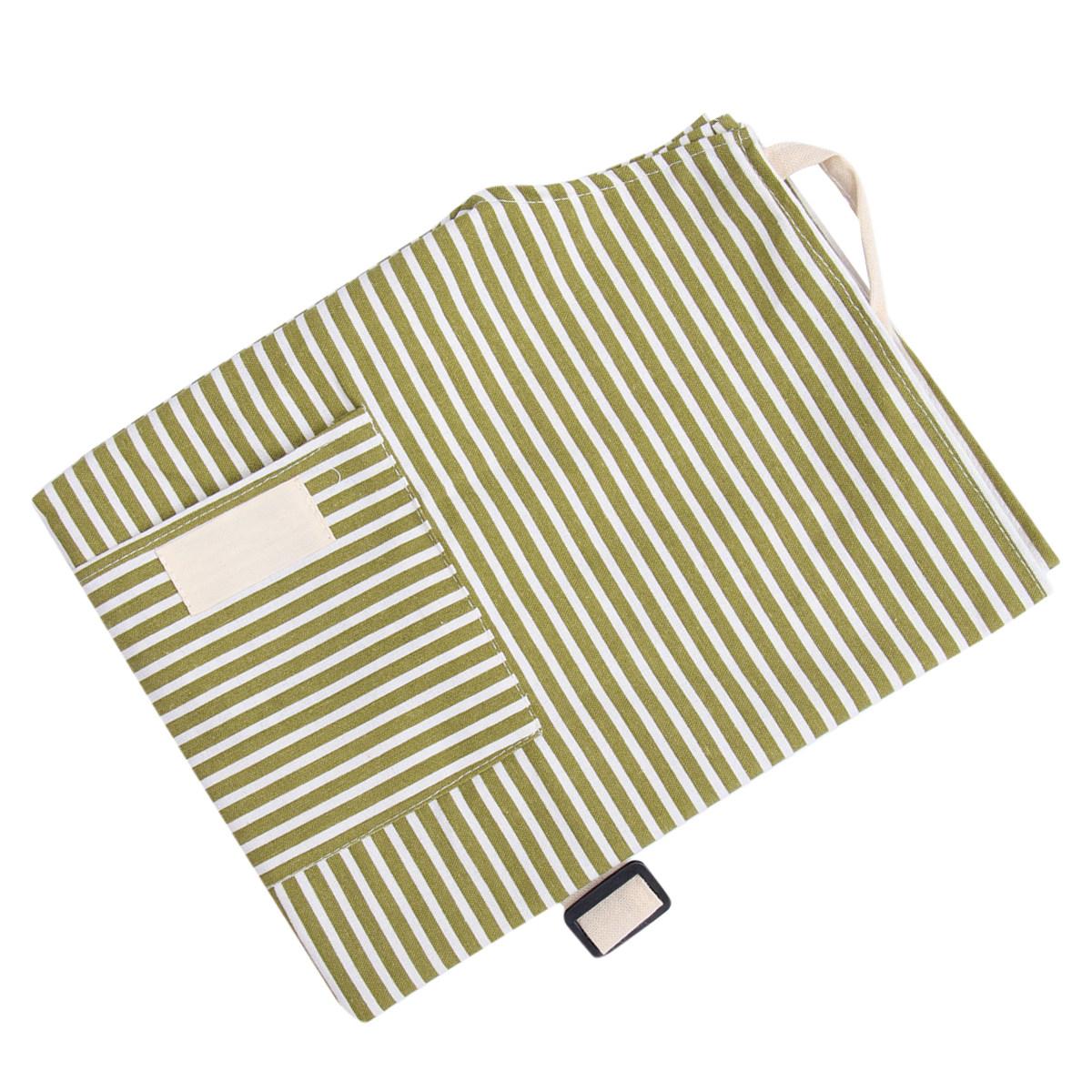 

Водонепроницаемый маслостойкий фартук в красную полоску из хлопково-льняной ткани для кухни, готовки, выпечки, гриля, садоводства, покраски, рабочая одежда, с завязками на шее зелёный