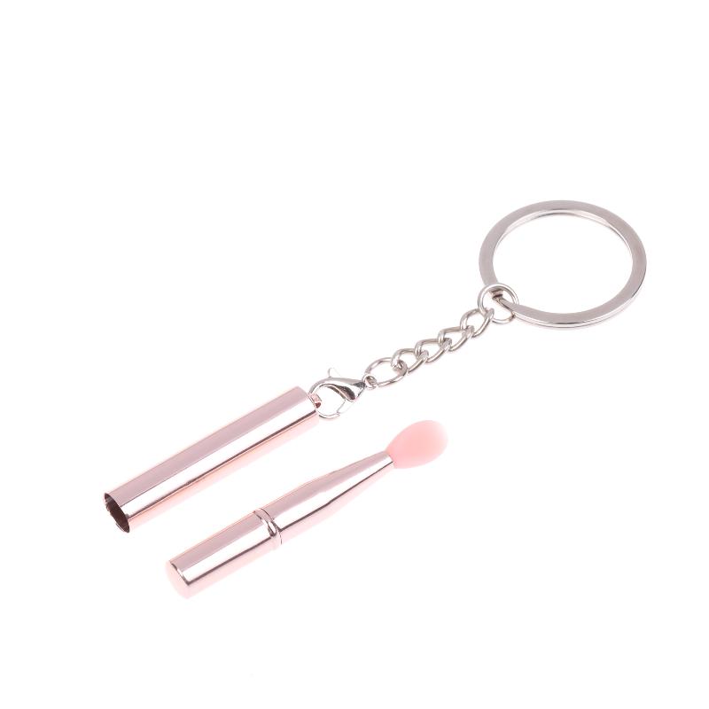 1Pcs Multifunctional Silicone Lip Brush Portable With Cover Keychain Dustproof Lipstick Lipstick Brush Eye Shadow Brush