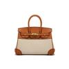 Borsa a tracolla messenger portatile di grande capacità, borsa con motivo litchi/tela a contrasto di colore, moda classica